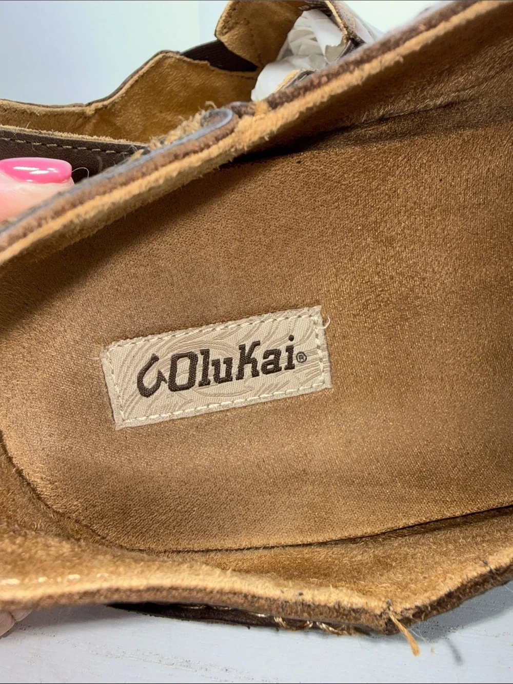 OluKai Men's Chocolate Brown Leather Slip-On Loafers